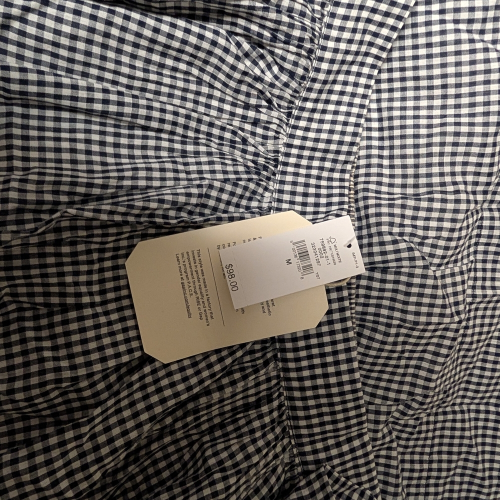 Gap X Doen Gingham Navy & White Maxi Skirt - Picture 5 of 7